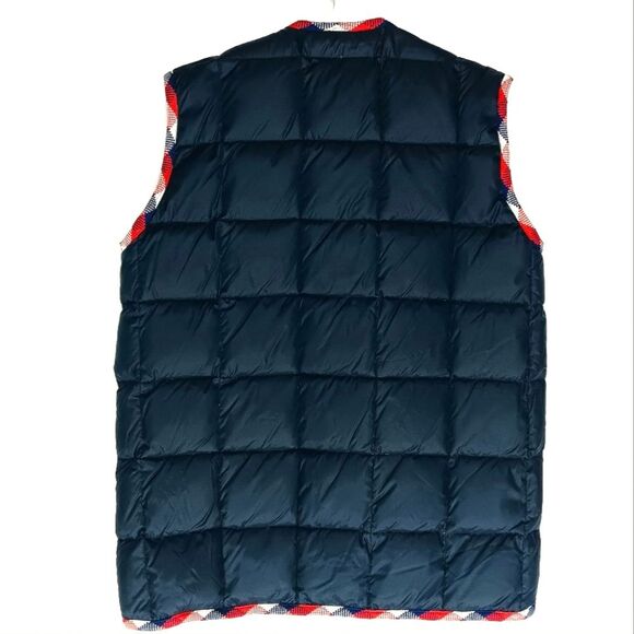 EDDIE BAUER Vintage Women's Goose Down Navy Blue Vest, Red White & Blue Trim - Picture 4 of 11